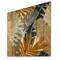 Designart - Abstract Tropical Summer Palm Tree & Banana Leaves - Modern Print on Natural Pine Wood
